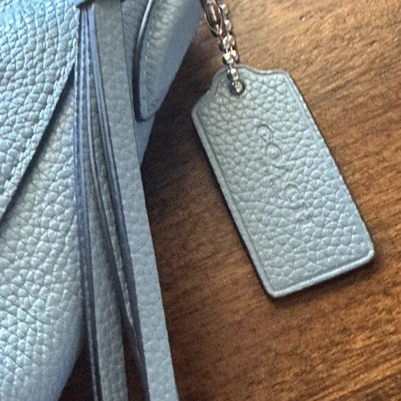 Coach | Sutton Pebbled Blue Leather Handbag Crossbody Shoulder Bag - Picture 6 of 11